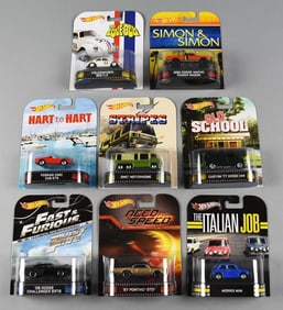 (8) 2013 Mattel Hot Wheels-TV & Movies Die-Cast-MOC-NOS