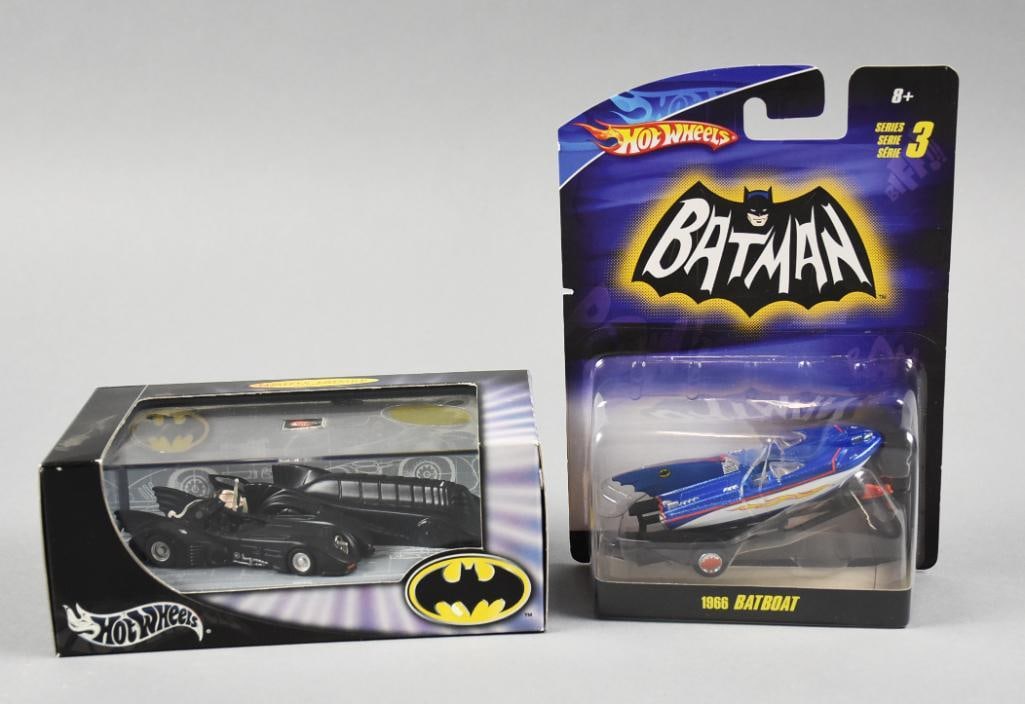 (2) 2003, 09 Mattel Hot Wheels Batman Batmobile/ Batboat-NOS (1 of 4)