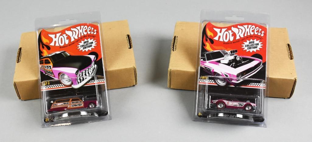 (2) 2012-13 Mattel Hot Wheels Collector Editions MOC-NOS: Pair of 2012-13 Mattel Hot Wheels Collector Editions – MOC/NOS Description: This lot includes two highly sought-after Hot Wheels Collector Edition vehicles from 2012-2013, both in Mint on Card (MOC)