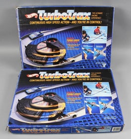 (2) 1985 Mattel Hot Wheels Turbo Trax Original Boxes