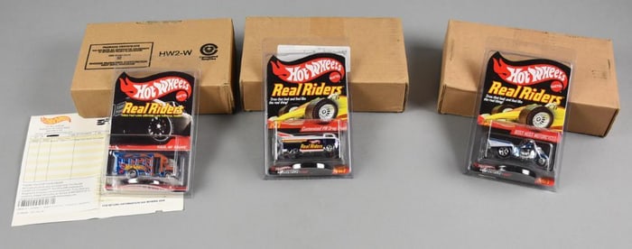 (3) 2000s Mattel Hot Wheels Real Riders Ltd Ed Die-Cast-NOS