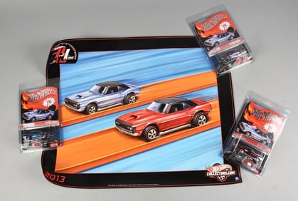 2013 Hot Wheels RedLine Club Kit, Poster-Ltd Ed Cars-MOC-NOS