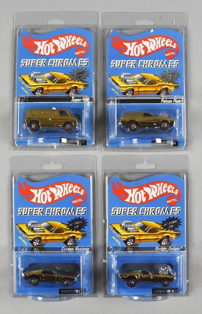 (4) 2010 Mattel Hot Wheels Super Chrome Ltd Ed-MOC-NOS (1 of 4)