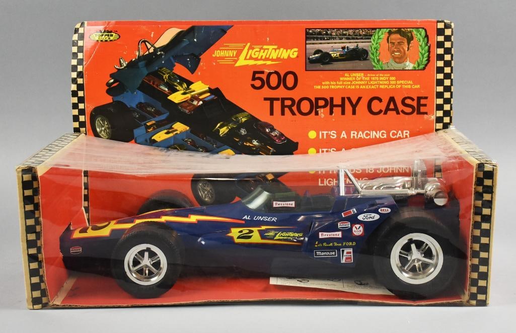 RARE! 1971 Topper Toys Johnny Lightning 500 Trophy Case-MIB-NOS (1 of 4)