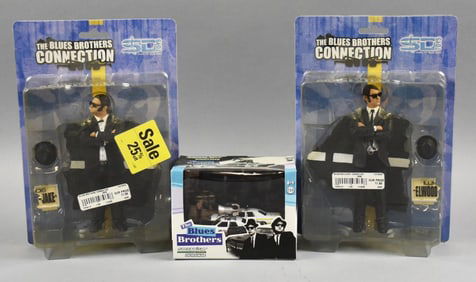 (3) 2000s SD Toys Greenlight Blues Brothers Figs-Diorama-NOS