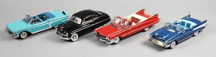 (4) 1990s Danbury Mint Classic Car Models - Loose