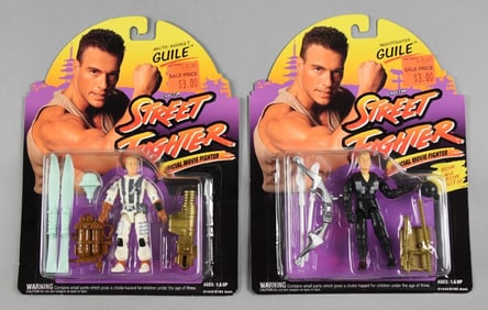 (2) 1994 Street Fighter Guile Action Figures-MOC-NOS