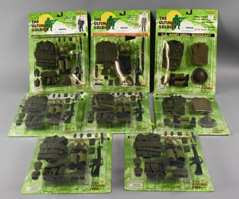 (8) 1997 21st C Toys Ultimate Soldier Battle Gear-MOC-NOS