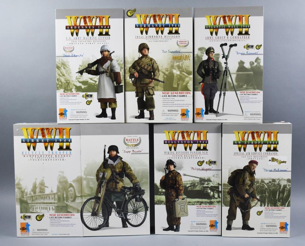 (6) 2004 Dragon Models WWII 12" Action Figures-MIB-NOS (1 of 5)