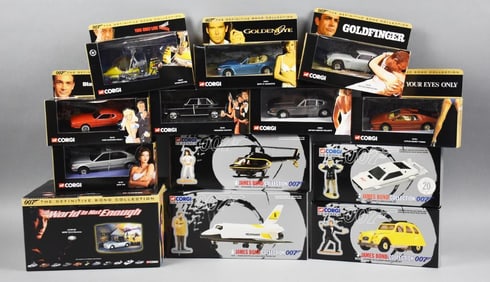 (12) 1990s-2000s James Bond 007 Corgi JDie-Cast Asst-MIB-NOS