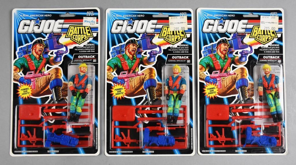 (3) 1992 GI Joe Battle Corps Hasbro Outback MOC-NOS: Lot is three 1992 Hasbro GI Joe Battle Corps Outback MOC-NOS. Single owner collection from the largest toy collector on the West Coast.