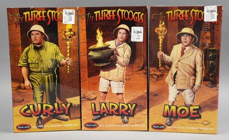 (3) 2010 Three Stooges Model Kits Polar Lights- MIB-NOS