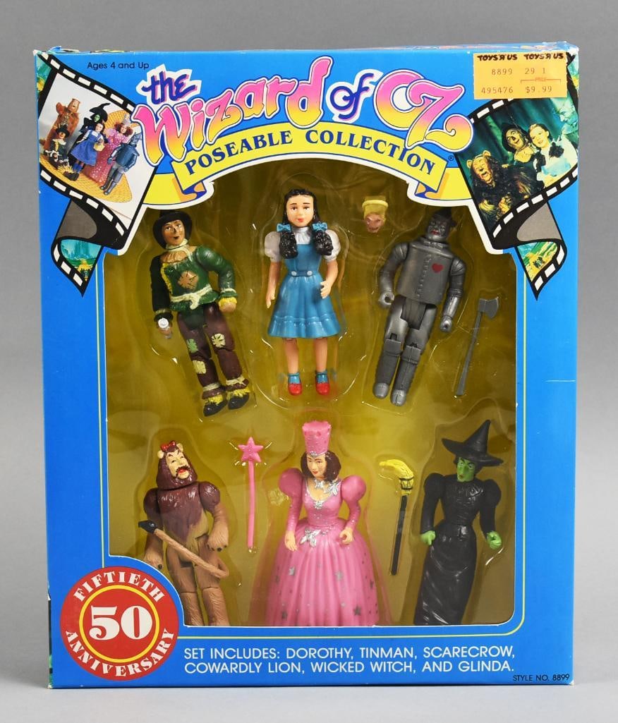 1989 Wizard of Oz Poseable Collection Sky Kids Inc-MIB-NOS: Lot is a 1989 Sky Kids Inc 50th Anniversary Wizard of Oz Poseable Collection-MIB-NOS. Single owner collection from the largest toy collector on the West Coast.