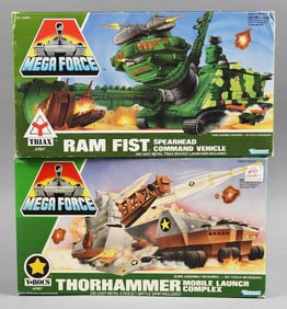(2) 1989 Kenner Mega Force Ram Fist-Thorhammer-MIB-NOS