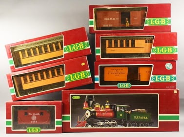 Lehmann LGB G Scale Locomotive w. Train Cars, Original Boxes
