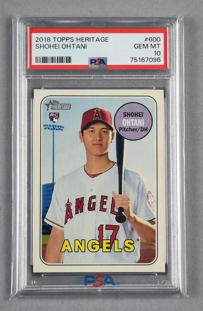 2018 Topps Rookie Shohei Ohtani PSA Gem MT 10: 2018 Topps Heritage Rookie Card – Shohei Ohtani #600 Team: Los Angeles Angels Card Number: #600 Grading Company: PSA Grade: GEM MT 10 Certification Number: 7516709