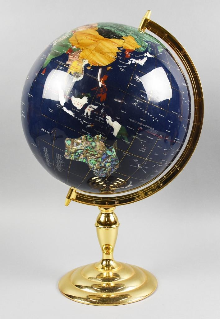 Multi Semi Precious Stone Globe, Lapis, MOP, Jade & More (1 of 7)