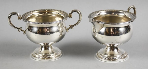 Vintage Hamilton Sterling Cream Pitcher & Sugar Bowl