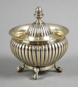 19th C Austrian 800 Silver Lidded Sugar Bowl