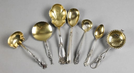 (7) Antique/Vintage Sterling Flatware-Gold Wash Bowls