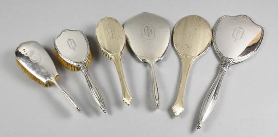 Vintage Sterling Silver Hand Mirrors and Hair Brushes