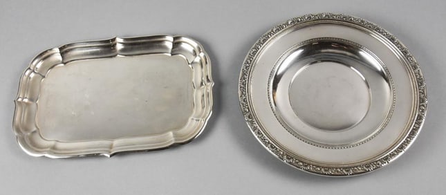 1941, 47 Reed & Barton Sterling Tray and Round Dish,