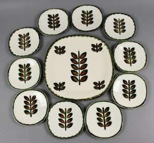 MCM 1966 Boch Belgium Rambouillet Porcelain Plate Set