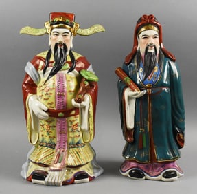 Vintage Chinese Porcelain Fu Lu, Gods of Fortune/Prosperity