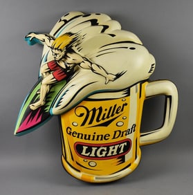 1992 Miller Genuine Draft Light 3D Surfer Sign-Lighted