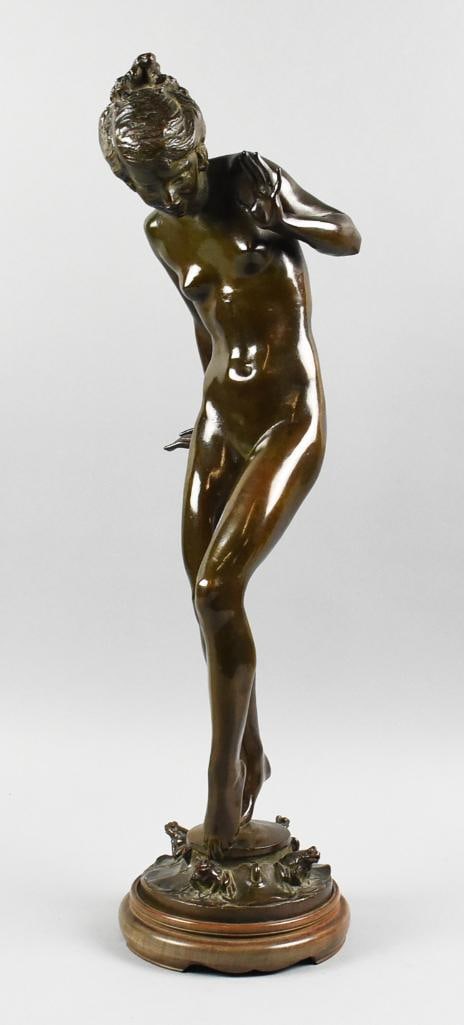 Harriet W. Frishmuth (1880-1980) Bronze "Play Days": Harriet Whitney Frishmuth (1880-1980) Bronze Fountain Sculpture - "Play Days" This stunning bronze fountain sculpture, titled "Play Days", was created by renowned artist Harriet Whitney Frishmuth and