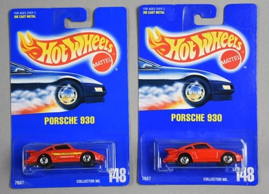 (2) 1991  Hot Wheels Porsche 930 MOC-NOS