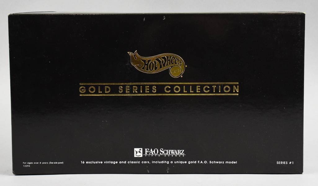 1994 Mattel Hot Wheels FAO Schwarz Gold Series Collection-NOS: Lot s a 1994 Mattel Hot Wheels FAO Schwarz Gold Series Collection-NOS. Single owner collection from the largest toy collector on the West Coast.