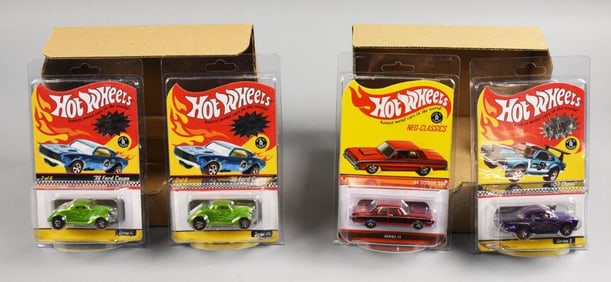 (4) 2000s Mattel Hot Wheels Neo-Classics-MOC-NOS