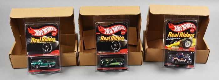 (3) 2000s Mattel Hot Wheels Real Riders Ltd Ed Die-Cast-NOS