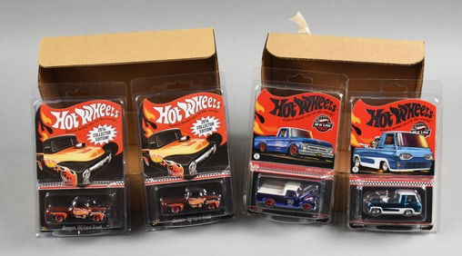 (4) 2013, 21 Mattel Hot Wheels RLC Truck Variety-MOC-NOS