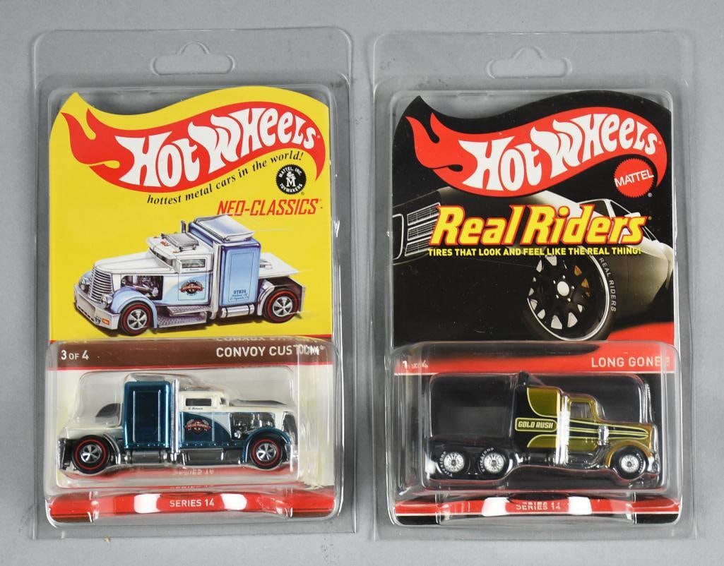 2016 Mattel Hot Wheels Convoy Custom/Long Gone Ltd Ed-MOC-NOS: Lot is two 2016 Mattel Hot Wheels Convoy Custom 4709/6000, Long Gone 2952/5000, Limited Edition MOC-NOS. Single owner collection from the largest toy collector on the West Coast.