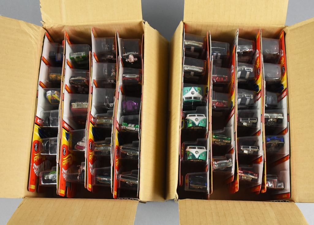 (2) Cases 2004-05 Mattel Hot Wheels Classics-Factory Cases-MOC-NOS: Lot is two 2004-05 Mattel Hot Wheels Classics-Factory Cases-MOC-NOS. Each box with 23 (missing one each) Single owner collection from the largest toy collector on the West Coast. Cases Appear to be or