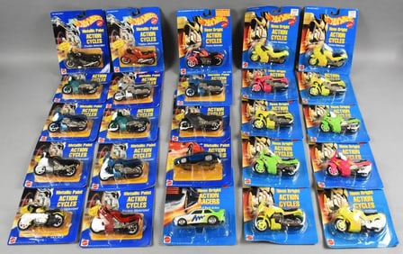 (25) 1993, 1995 Mattel Hot Wheels Action Cycles/Racers-NOS
