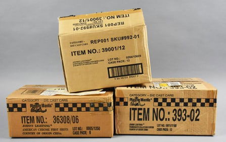 (3) 1990s-2000s Johnny Lightning Factory Shipping Cases-NOS