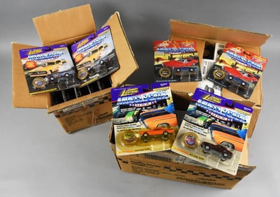 (3) 1990s Johnny Lightning Factory Shipping Cases 74 Cars
