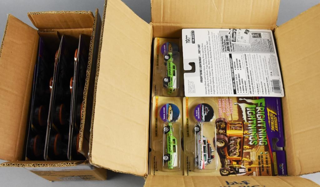 (33) 1996-97 Johnny Lightning Frightning Lightning-Ship Boxes (1 of 5)