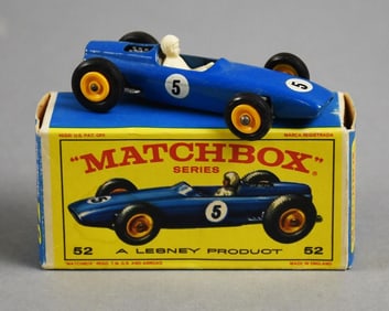 1960 Lesney Matchbox 52 BRM Die-Cast, Original Box-NOS