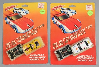 (2) Vintage Amrac Die-Cast Slot Cars  MOC-NOS