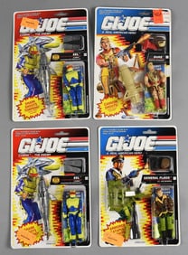 (4)  GI Joe Action Figures w/ Spring Action Acc-MOC-NOS