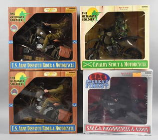 (4) 1999-00 21st C Toys Ultimate Soldier Motorcycles-MIB-NOS