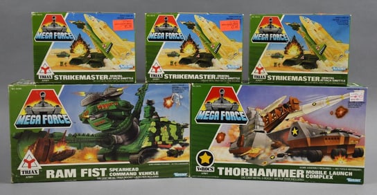 (5) 1989  Mega Force Strikeforce- Kenner MIB-NOS