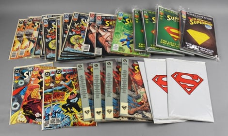 (50) 1993 DC Comics Superman Comic Book Assortment-Sleeved