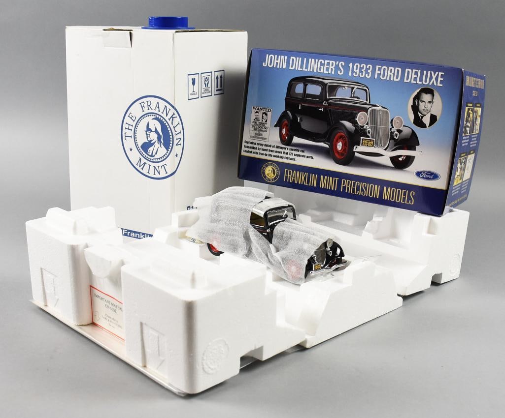 Franklin Mint John Dillinger's 1933 Ford Deluxe-1:24-MIB-NOS (1 of 3)