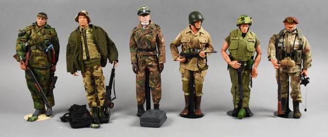 (6) 1990s-00s Military Soldier 12"  Figures-Loose