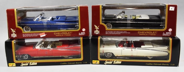 (4) Road Legends & Maisto-Cadillac & Chevrolet-MIB-NOS